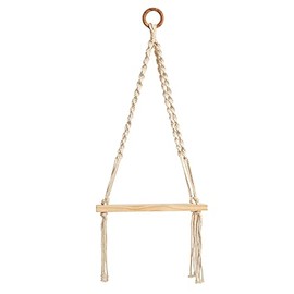 Nearly Natural 12in. x 22in. Hand Woven Macrame Wall Hanging with Wooden Shelf