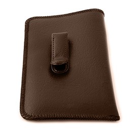 Mens Soft Slip-in Eyeglass Case w/Metal Clip Jumbo Sized BROWN 6.75" x 3.5" Inch