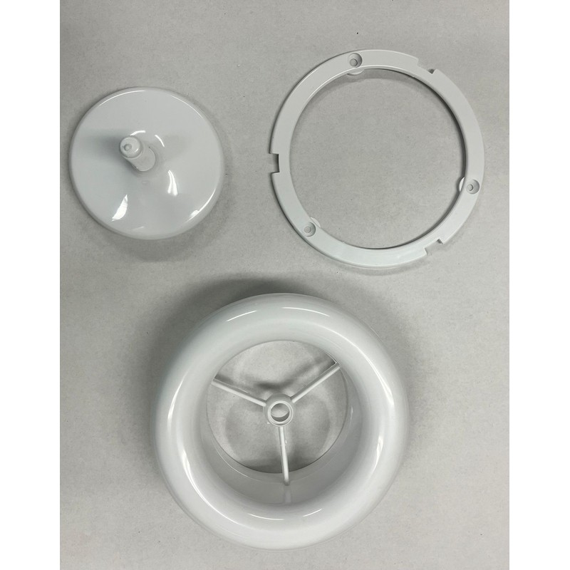 Adjustable Round Plastic HVAC Wall-Ceiling Air Vent Cover, 5" Neck,
