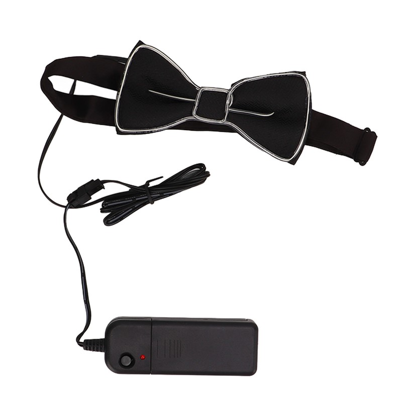 LED Bow Tie Polyester Plastic Copper Wire Adjustable Glowing Necktie
