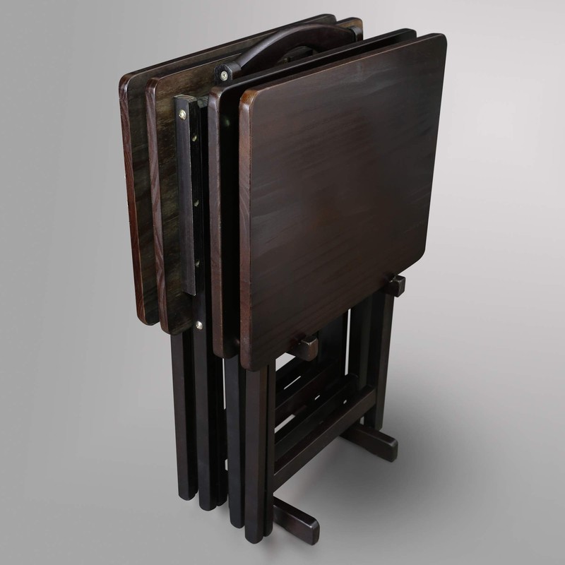Casual Home 5pcs Tray Table Set, Espresso (New)