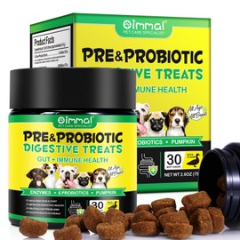 120 Chews Probiotics for Dogs,Pre & Probiotic Digestive Treats for Dogs,Support Gut Health,Digestive and Immunity,Boost Heatlth & Energy for All Ages and Breeds Duck Flavor