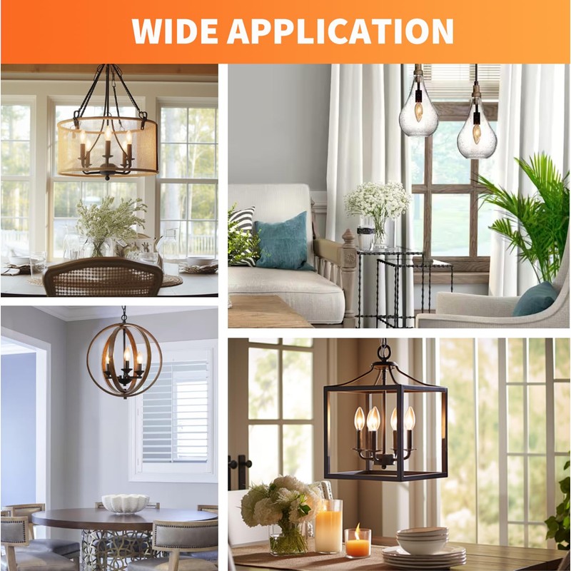 ALAMPEVER Chandelier Light Bulbs,E12 Candelabra Bulb 40 Watt,E12 LED Bulb