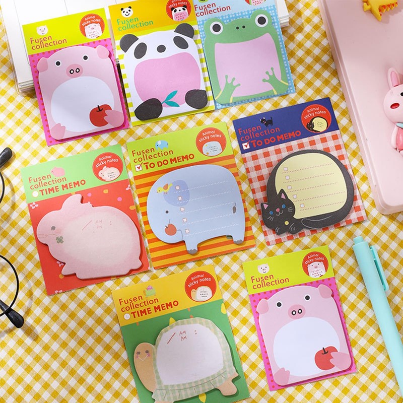 AMFUN 20 Pack Cute Sticky Notes Set, Cartoon Animal Sticky