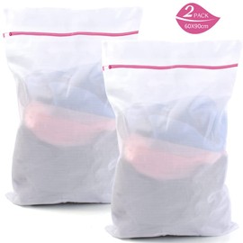 Dantolo Laundry Net for Washing Machine Large 60 x 90 cm, 2 Pieces Laundry Bags Large with Zip, Laundry Net for Curtains, Coats, Sweaters, Bedding, Pillows, Carpets, Bath Towels, Stuffed Toys