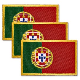 ZXvZYT 3 Pack Portugal Flag Embroidered Patches Portuguese Flags Military Emblem Patch for Clothes Hat Backpacks Decorations