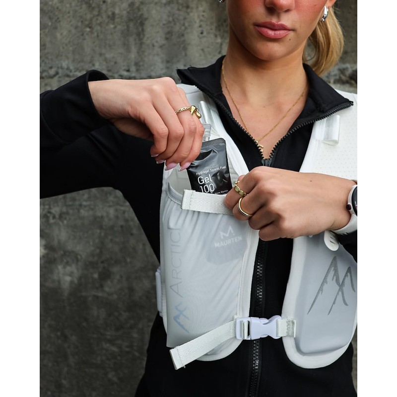 White ArcticFit LED Running Vest - Adjustable Unisex Reflective Vest