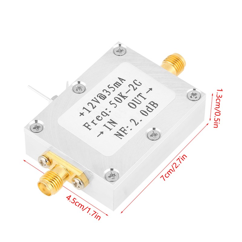 Broadband Amplifier 50K‑2GHZ LNA Amplifier Low Noise 31dB High Gain
