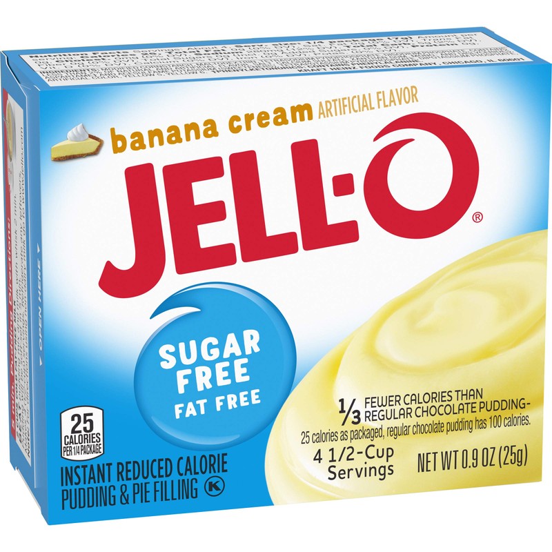Jell-O Banana Cream Sugar Free Pudding & Pie Filling (4-Pack)