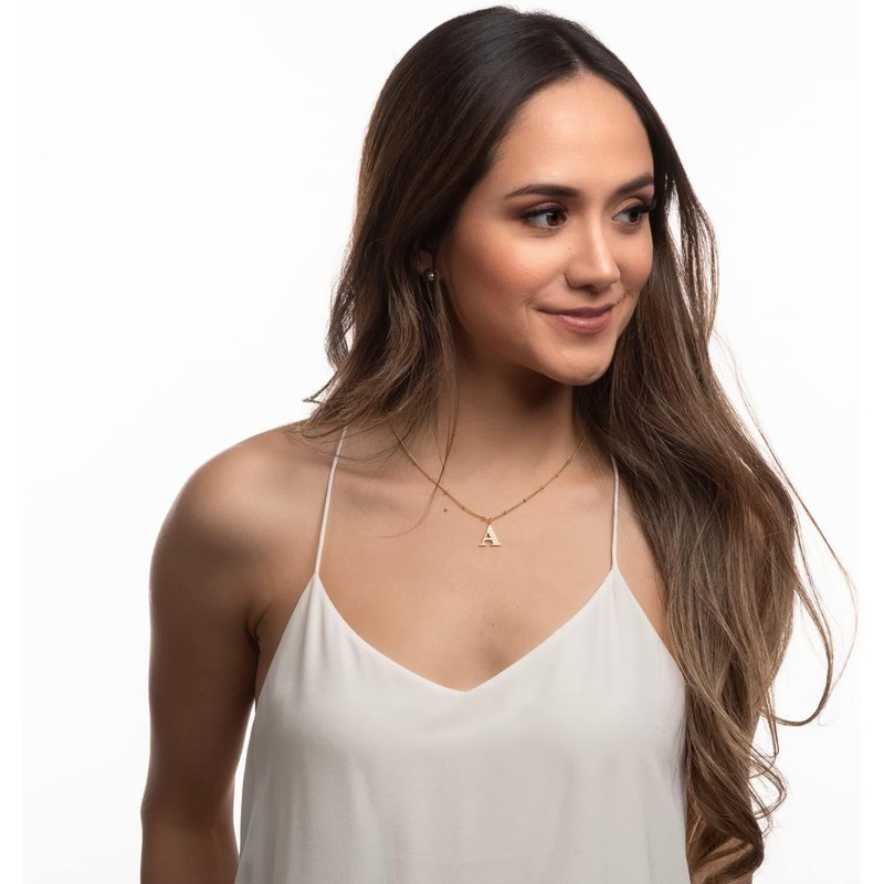 LuckyLy Collares para Mujer Inicial Acero Inoxidable Oro 18K Regalos
