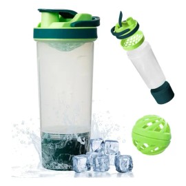 Shaker Mezclador Awvuq 700ml Verde Con Filtro Proteína Gimnasio Libre BPA                                                                             