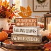 Wooden Fall Tabletop Decor for Seasonal Decorating – 4-Piece Maple