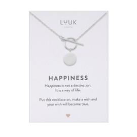 LUUK LIFESTYLE Filigree necklace with intertwined rings pendant, gift for girlfriend, jewelry for women, waterproof chain made of stainless steel, silver