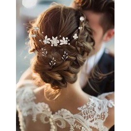 12 Pieces Bride Hair Pins Rhinestones Hair Accessories for Women Crystal Wedding Hairpiece for Bridesmaids