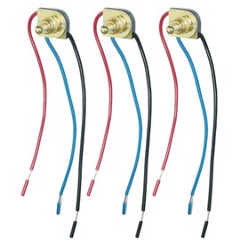 Txelegant Switch Zing Ear ZE-117M Series 3/8" 3 Way Push Button Rotary Lights Lamps 2 Circuit 6A 125V 125VL 3A 250V 1A 125VT Brass Metal Up Shell Phenolic Base Replacement Kit