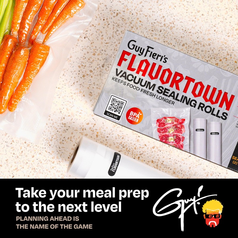 Guy Fieri's Flavortown Vacuum Sealing Rolls, 11” x 16 FT,