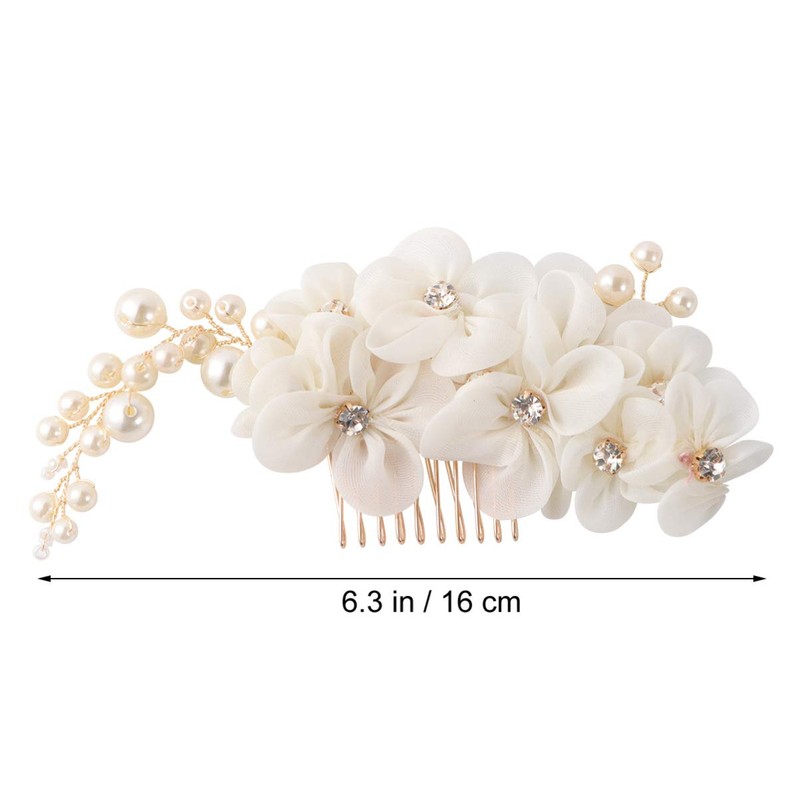 Frcolor Handmade Bridal Flower Side Hair Clip With Tulle Flowers,