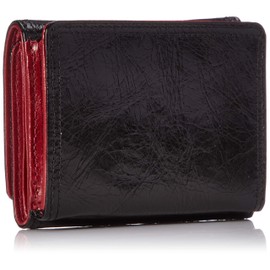 Ultima Tokyo No.34538 Men's Tri-Fold Wallet, Cowhide Leather, 4-Strand, Antique Smooth, Black
