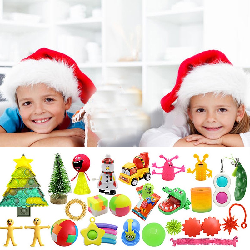 Christmas Advent Calendar Countdown Blind Box Toy Push Bubble Stress