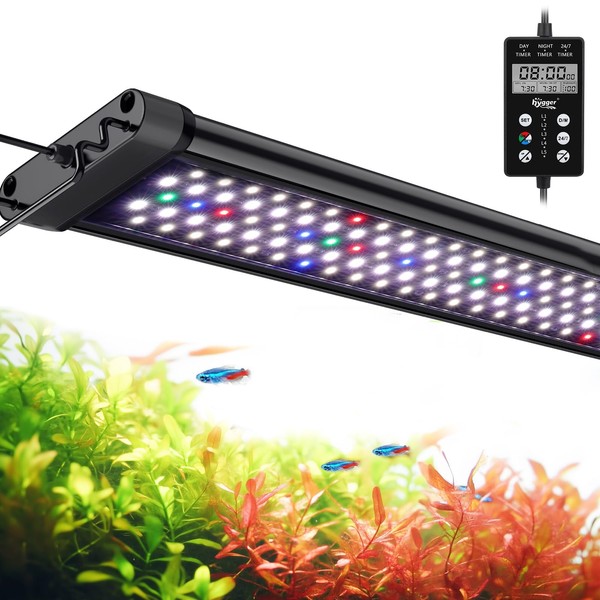 hygger Custom LED Aquarium Light,Daylight-Moonlight & 24/7 Mode, Adjustable Brightness