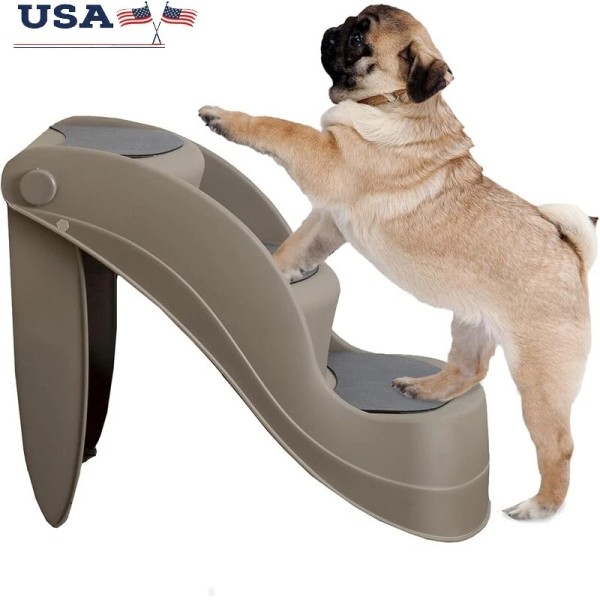 Unbranded Durable Dog Stairs Small Dogs W/ 3-Step Design Safety