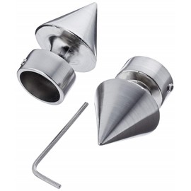 Gardinia Tip 2 x End Piece Metal Stainless Steel Look for Curtain Technique Diameter 19 mm 2