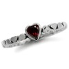 Silvershake Natural Garnet 925 Sterling Silver Stack Stackable Heart Solitaire