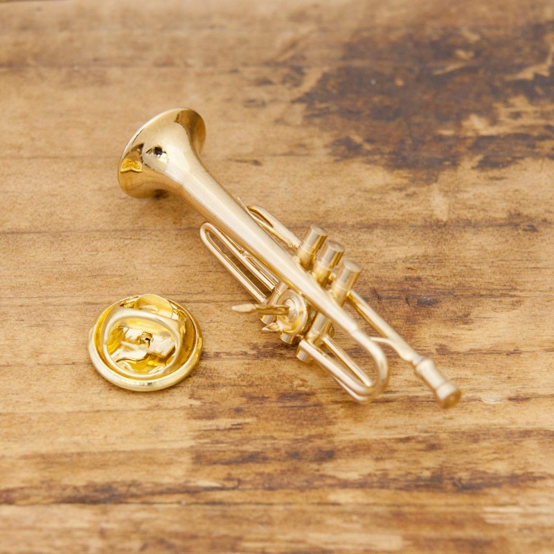 Akizuki Boeki PA01-1/14 Design Trumpet, Gold, W1.8 x D0.5 x