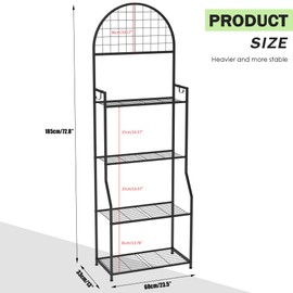 VGMiu 4 Tier Plant Stand Indoor Outdoor, Metal Plant Shelf for Multi Plants