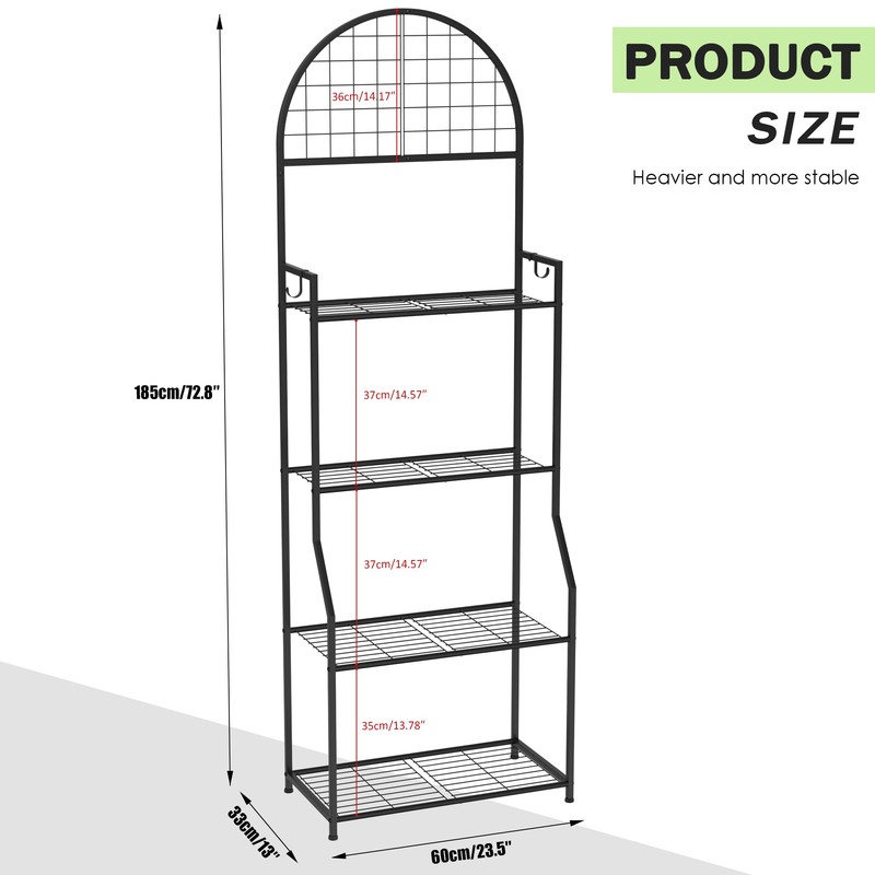 VGMiu 4 Tier Plant Stand Indoor Outdoor, Metal Plant Shelf