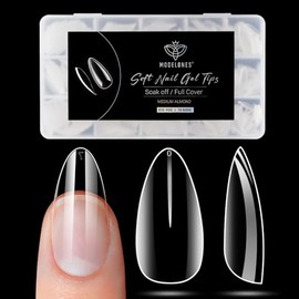 Modelones Nail Tips, Pre-shaped Full Cover Fake Nails Soft Gel Acrylic Nail Extension False Nail Kit 510PCS 15Sizes, Set 1