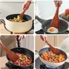 33 cm Wooden Spatula for Cooking, Long Handle, Pack of