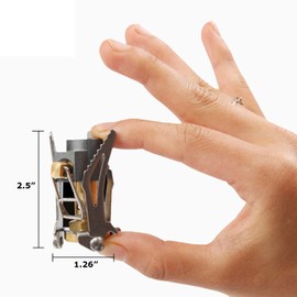 DESERT & FOX - Mini estufa de camping ultraligera, aleación de titanio de 2600 W, herramienta automática plegable para exteriores, utensilios de cocina para picnic, cocina, camping, senderismo