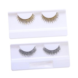 IWOWHERO Shiny Cross Fake Eyelashes for Women and Long and Thick Eye Lashes Extension for Cosplay and Fancy Ball Events Silver