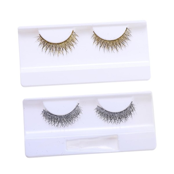 IWOWHERO Shiny Cross Fake Eyelashes for Women and Long and