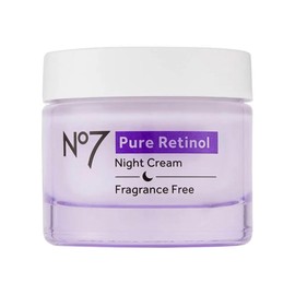 No7 Pure Retinol Night Cream - Collagen-Boosting Retinol Cream that Visibly Smoothes, Plumps & Firms Complexion - Dermatologist Approved & Fragrance-Free (1.69 Fl Oz)