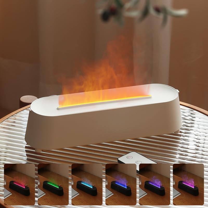 Fireplace Flame Diffuser by AlphaDesignLuxe, 200ml Cool Mist Ultrasonic Humidifier