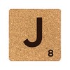eBuyGB Scrabble Drinks Coasters, Square Cork Coaster, Individual Alphabet Letters,