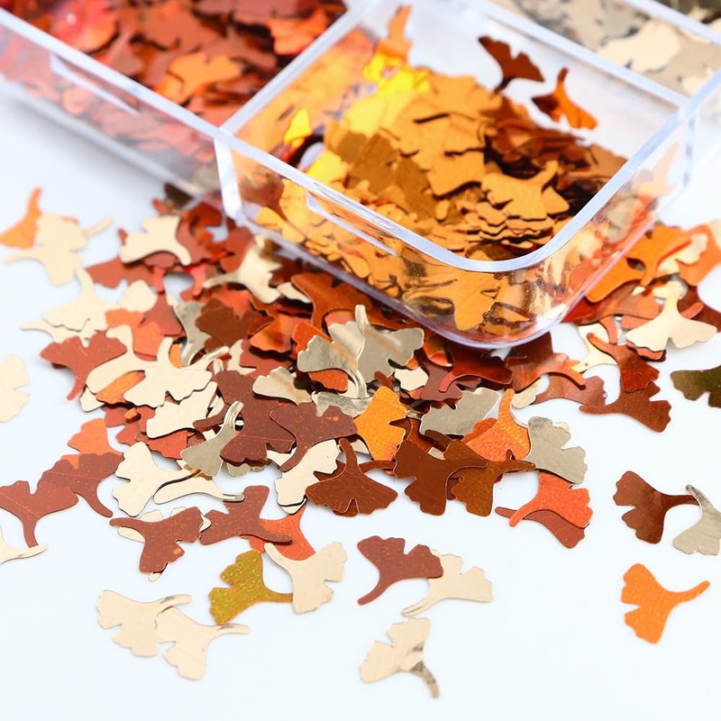 Fall Nail Art, 2 Boxes 3D Holographic Fall Leaves Nail