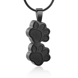 Paw Print Urn Necklace for Ashes for Dog Stainless Steel Urn Necklace for Ashes for Pet Ashes Holder