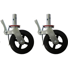 CBM Scaffold A Set of 4 Wheel 8 Caster with Cast Iron Hub 1 3/8 Caster Wheel With 2 Lock-in Brakes Scaffolding Rolling Tower