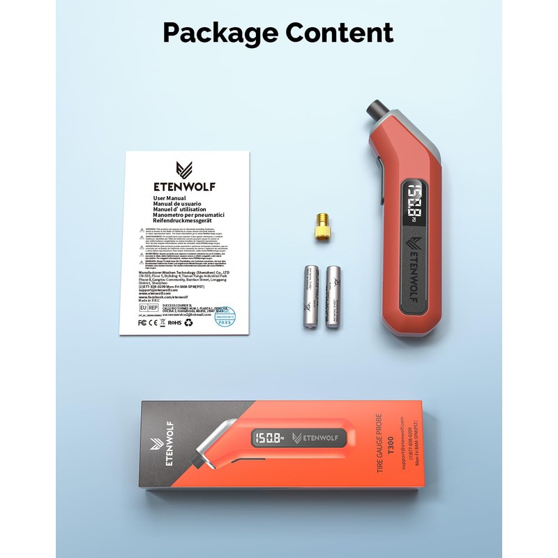 ETENWOLF T300 Plus Tyre Pressure Gauge 200 PSI, Digital Tyre
