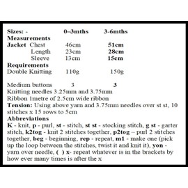 Knitting Pattern for Baby Jacket and Bonnet, Heart Design Baby Jacket and Plain Bonnet, 2 Sizes, 0-3 Months, 3-6 Months, Double Knitting, DK, KP526