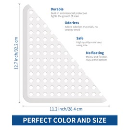 Bligli Small Sink Mat,2 Pack White 11.2x12.7inch Sink Protector Mats for Bottom of Kitchen Sink, Dish Drying Mat for Dishes and Glassware, Fast Drain