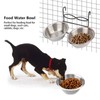 Stainless Steel Dual Hanging Food Water Bowl Feeder with Hook