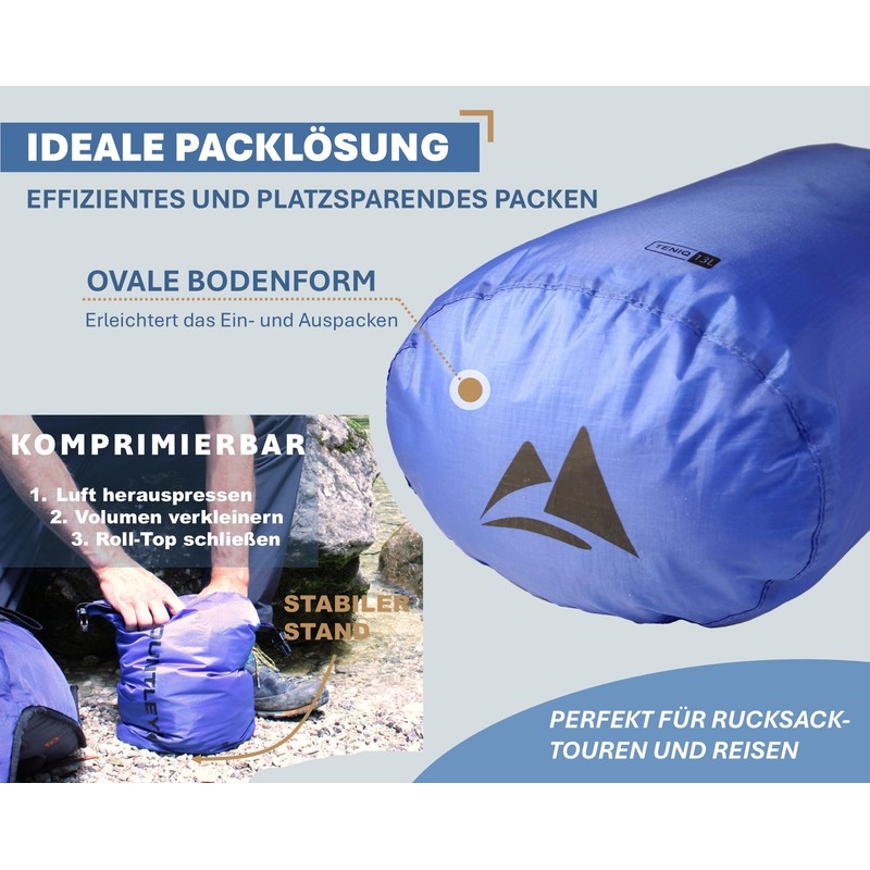 MOUNTLEY Dry Bag 13L Ultralight Waterproof Bag with Reinforced Roll