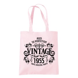 Dead Set Studio 70th Birthday Gifts For Women, Vintage 1955 70th Birthday Gift Bag, Women's 70th Birthday Presents, 70th Gifts Wrapping Alternative, 70th Gift For Her PASTEL PINK