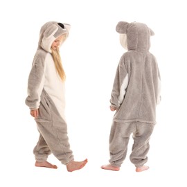 SimZoo Kids Animal Pajamas, Boy Girls Koala Cosplay Costume Sleepwear, One-Piece Unisex Homewear 10-11Y