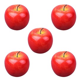 Charmoon Food Samples Apples Fruits Fruit Fake Realistic Full Size Lifelike Display Interior Exhibition Model Toy Set of 5 (Red)