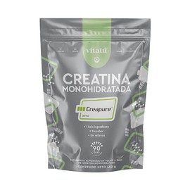 Vitatú | Creatina Monohidratada Creapure, 100% Pura, Vegana, Sin Sabor, 90 porciones de 5 g en polvo, Sin Olor, Pre workout, Pre Entreno, 450 g, Suplemento Alimenticio